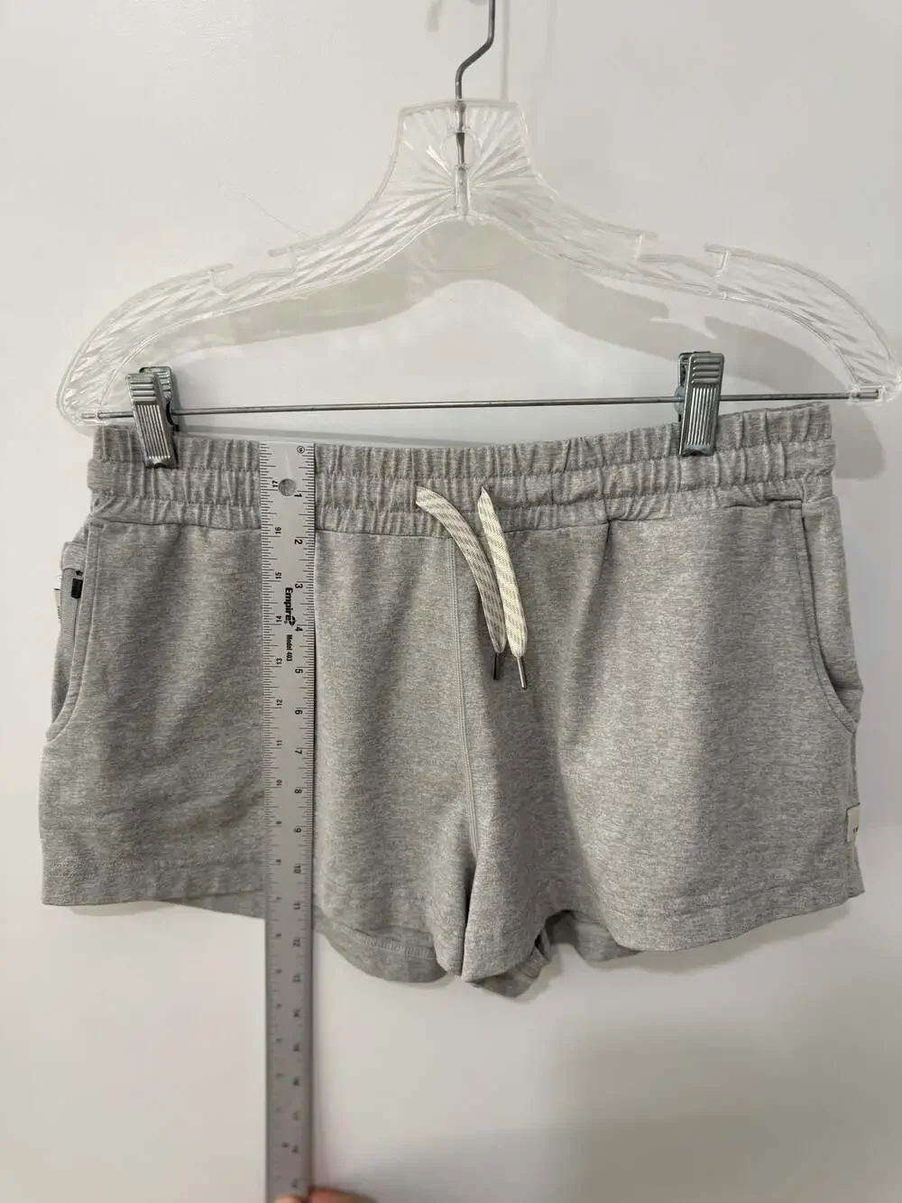 Vuori Grey French Terry Performance Lounge Sweat Shorts with Drawstring